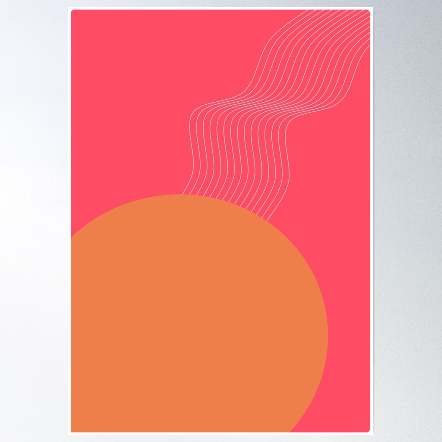 Modroom Orange & Pink Poster Wall Art, Modern Wall Decor, 8x12 UNFRAMED ...