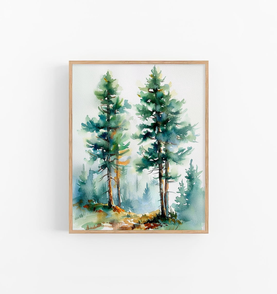 Modroom Pine Trees Art Print Colorado Foggy Forest Evergreen Trees ...