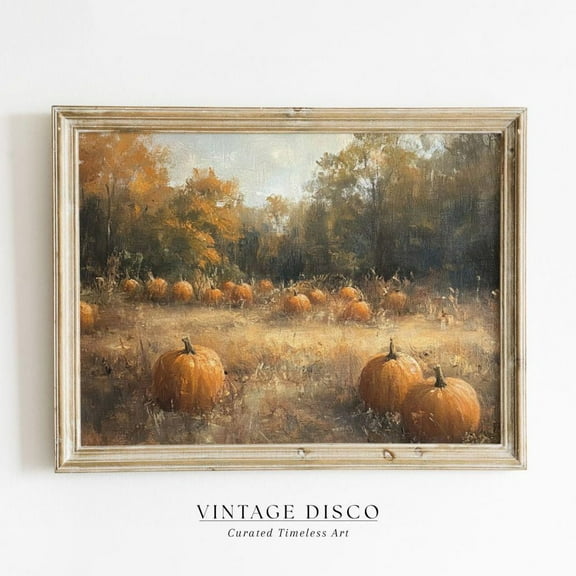 Modroom Pumpkin Patch Fall Print - Rustic Fall Farmhouse Wall Art, Cozy Cottagecore Autumn Harvest Decor, Vintage French Country Print Wall Art, Modern Wall Decor, 8x12 UNFRAMED
