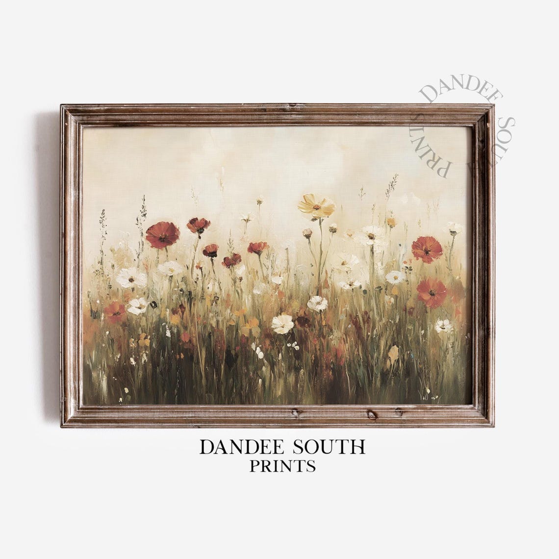 Modroom Rustic Autumn Wildflower Poster, Fall Floral Landscape Wall Art ...