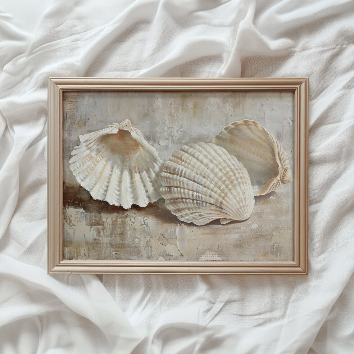 Modroom Seashell Beach Print | Vintage Art | Neutral Soft Tone Shell ...