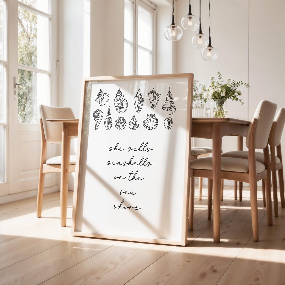Modroom She Sells Sea Shells Ocean Print Trendy Coastal Wall Art Sea ...