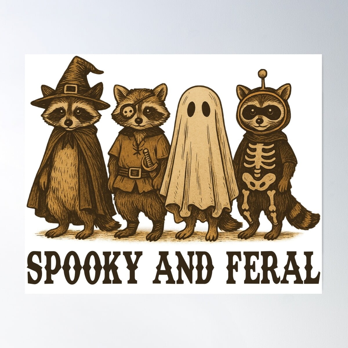 Modroom Spooky And Feral Trash Panda Costume Party Cute Ghost Vintage ...