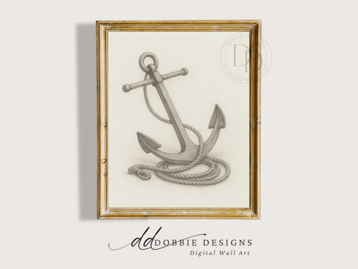 Photo inspiration: Gallery Detail: Modroom Vintage Anchor And Rope Wall Art Nautical Sketch Antique