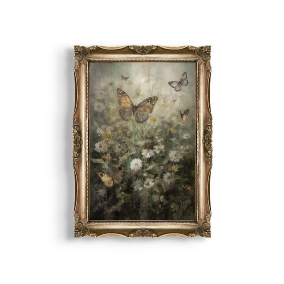 Modroom Vintage Butterflies Poster Botanical Fairycore Dark Academia Vintage Wall Art, 12x18 UNFRAMED