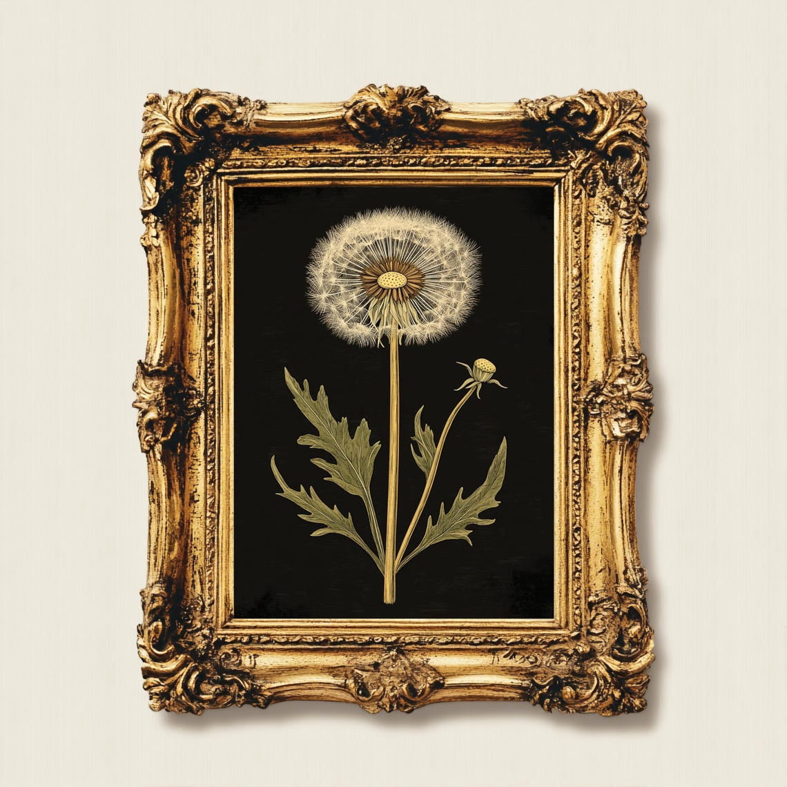 Modroom Vintage Dandelion Poster Moody Dark Academia Farmhouse Wall Art ...