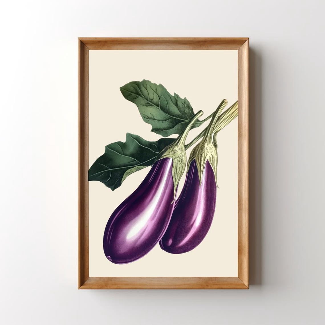 Modroom Vintage Eggplant Art Print Eggplant Wall Art, Retro Kitchen ...