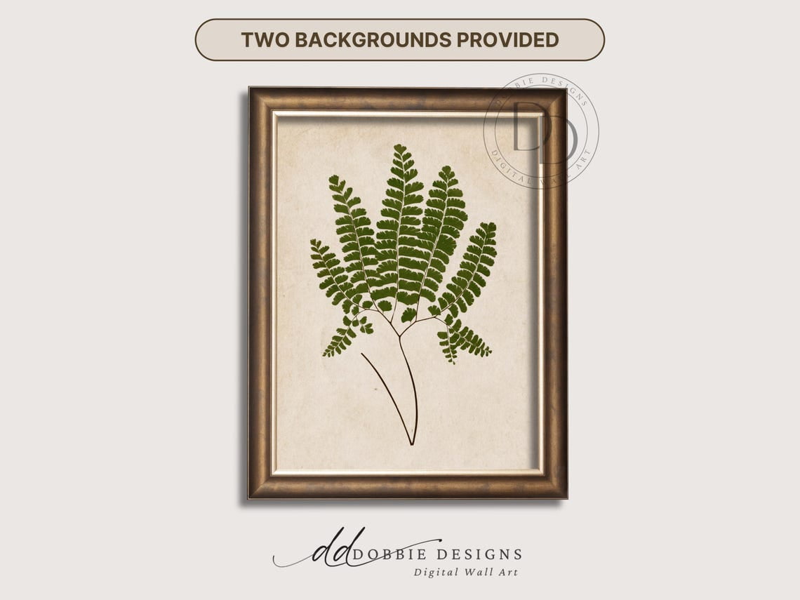 Modroom Vintage Fern Wall Art British Exotic Fern Illustration French ...