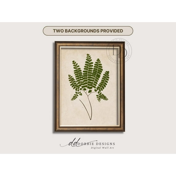 Modroom Vintage Fern Wall Art British Exotic Fern Illustration French Country Antique Botanical Neutral Fern Sketch 251004-1 Wall Art, Modern Wall Decor, 8x12 UNFRAMED