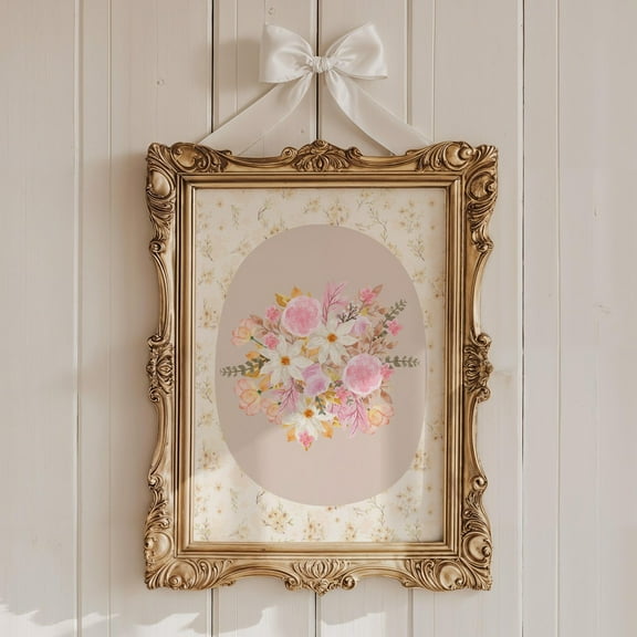 Modroom Vintage Floral Wall Print, Cottagecore Decor, Light Academia Wall Art, Coquette Wall Art, Preppy Wall Art, Nursery Botanical Art Wall Art, Modern Wall Decor, 8x12 UNFRAMED