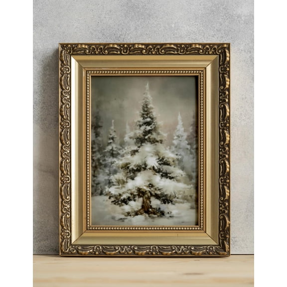 Modroom Vintage Holiday Tree Print Winter Wall Art Farmhouse Print Neutral Winter Wall Art Holiday Prints Beige Holiday Wall Art, Modern Wall Decor, 24x36 UNFRAMED