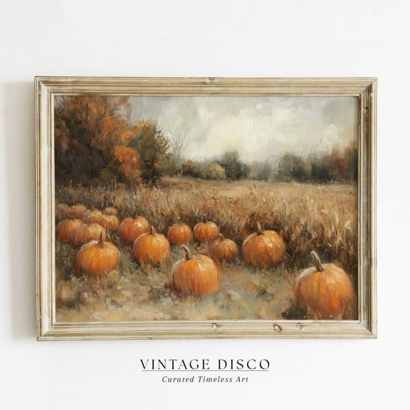Modroom Vintage Pumpkin Patch Fall Print - Rustic Fall Farmhouse Wall Art, Cozy Cottagecore Autumn Harvest Decor, French Country Print Wall Art, Modern Wall Decor, 8x12 UNFRAMED
