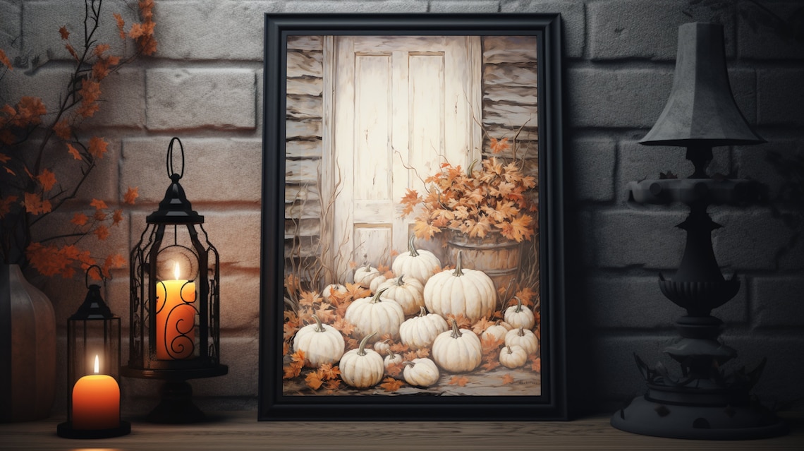 Picture of Modroom Vintage Pumpkin Rustic Fall Poster, Thanksgiving Farmhouse ...