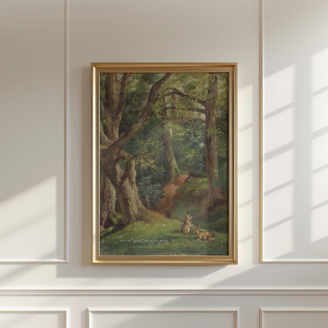 Modroom Vintage Rabbit Nursery Wall Art Christian Girls Room Print I Am ...