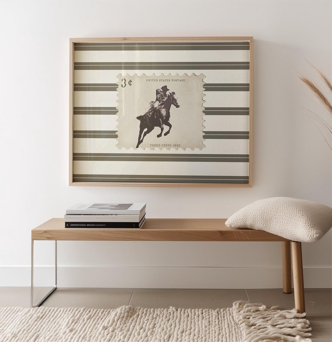 Modroom Vintage Striped Rodeo Print Western Bedroom Poster Cowboy Wall ...