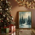 thumbnail image 1 of Modroom Vintage Winter Art Print, Snowy Evergreen Landscape Poster For Rustic Holiday Home Decor Wall Decor, 8x12 UNFRAMED, 1 of 3
