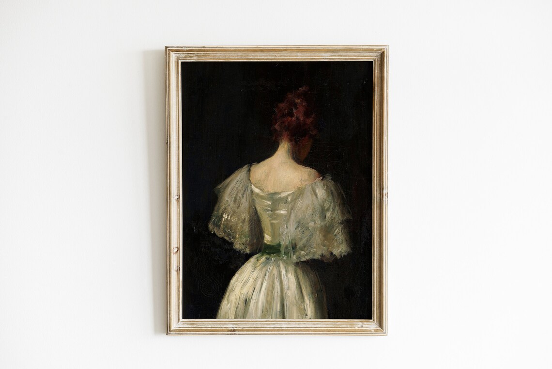 Modroom Vintage Woman Portrait Painting | Victorian Age Lady Art | Dark ...