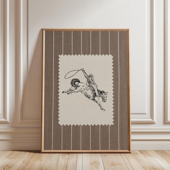 Modroom Western Cowboy Print, Cowboy Sketch Pictures, Western Print For Boy Bedroom, Southwest Art Wall Art, Modern Wall Decor, 24x36 UNFRAMED