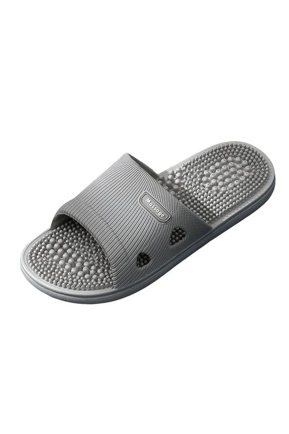 Acupressure Massage Slippers for Women Men Non Slip Plantar Fasciitis Shower Sandals Summer Comfortable Indoor Slides size 10.5 Gray