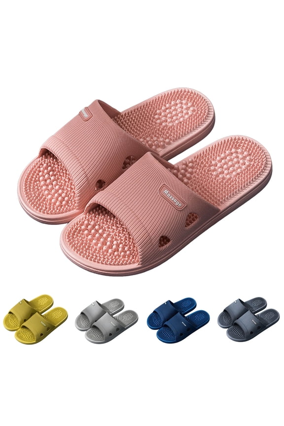 Acupressure Massage Slippers for Women Men Non Slip Plantar Fasciitis Shower Sandals Summer Comfortable Indoor Slides size 8.5 Blue