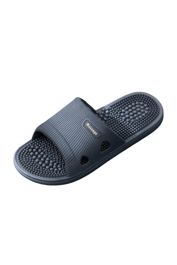 Acupressure Massage Slippers for Women Men Non Slip Plantar Fasciitis Shower Sandals Summer Comfortable Indoor Slides size 8.5 Gray