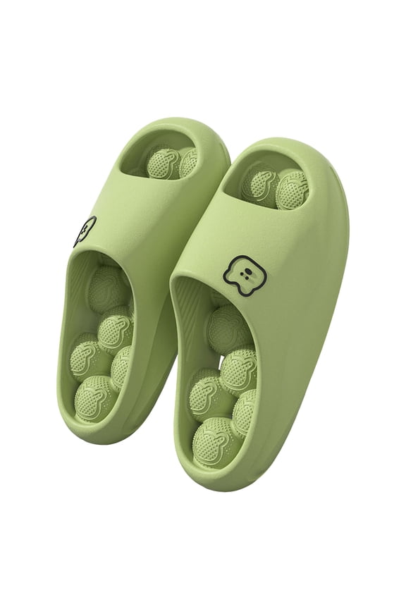 Bubble Shower Shoes Non Slip Quick Drying Slides Comfortable Massage Indoor Slippers Summer Sandals with Drain Holes size 7 Green