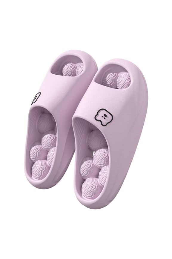Bubble Shower Shoes Non Slip Quick Drying Slides Comfortable Massage Indoor Slippers Summer Sandals with Drain Holes size 7 Purple