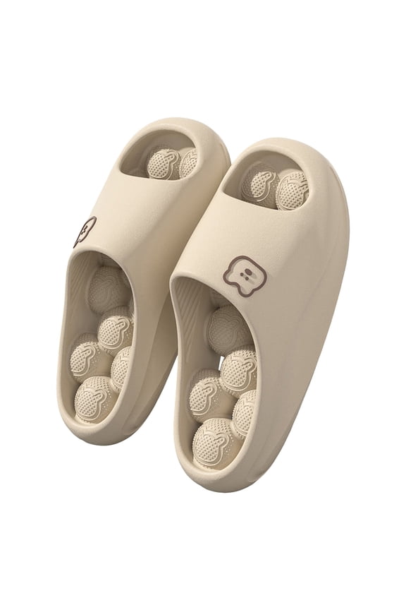 Bubble Shower Shoes Non Slip Quick Drying Slides Comfortable Massage Indoor Slippers Summer Sandals with Drain Holes size 8 Brown