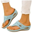 thumbnail image 1 of Modstep Orthopedic Wedge Sandals for Women 2026 Summer Casual Flip Flops Comfortable Sandal Arch Support Plantar Fasciitis Wedge Slippers Blue 7.5, 1 of 6
