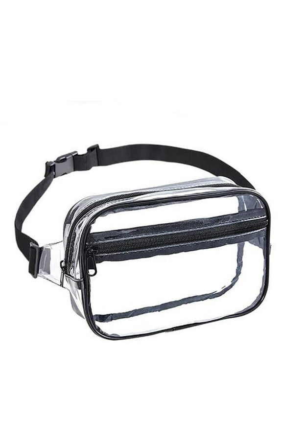 Clear Fanny Pack for Women Men Concerts Stadium Approved Transparent Waist Bag Crossbody Purse with Adjustable Strap White