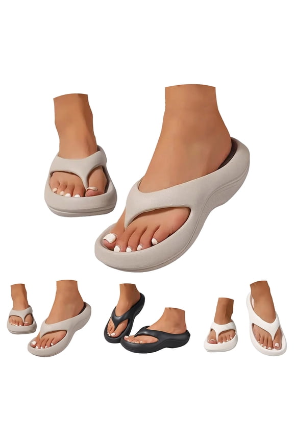 Cloud Flip Flops for Women and Men Arch Support Pillow Soft Recovery Sandals Summer Indoor Pool Shower Beach Slides Black 7