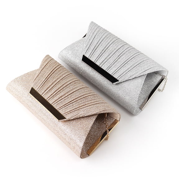 Modstep Clutch Purse for Women Detachable Chain Evening Shoulder Bag Sparkling Envelope Packet Handbags for Prom Wedding Banquet Gold