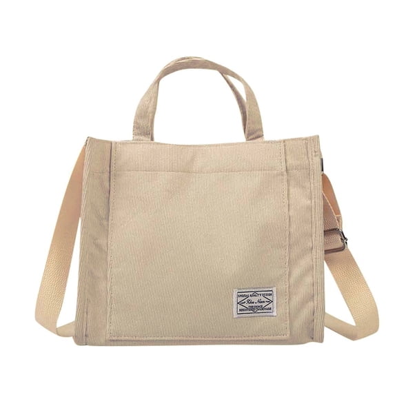 Modstep Corduroy Tote Bag for Women Casual Crossbody Top Handle Shoulder Handbag Winter Work Shopping Purse