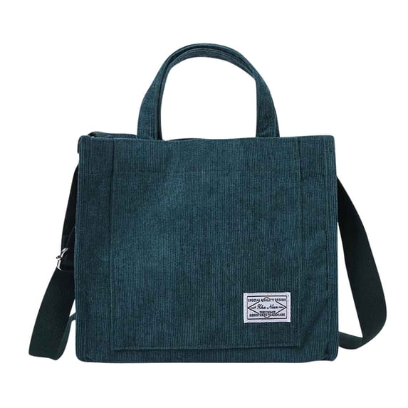 Modstep Corduroy Tote Bag for Women Versatile Small Crossbody Shoulder Bag Square Handbag College Mini Travel Purses Green
