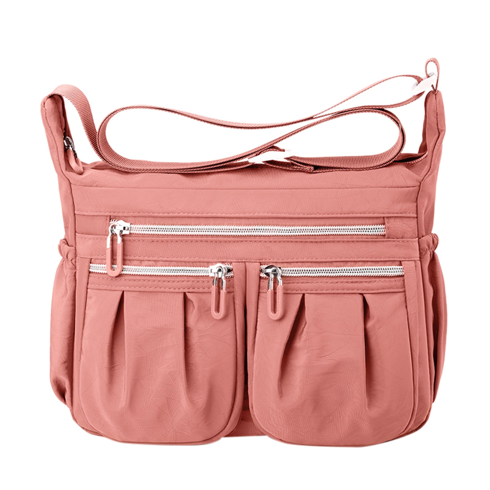 Modstep Crossbody Bag for Women Multiple Zip Pockets Medium Shoulder Bag Handbags Casual Daily Bags for College Students Pink