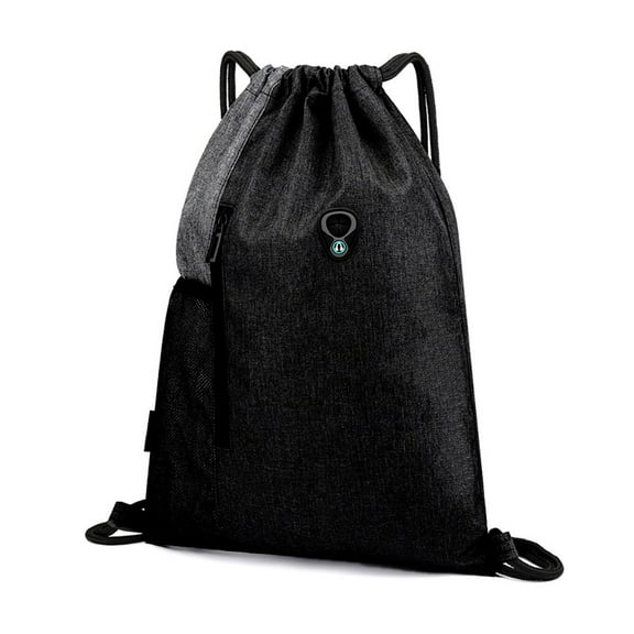 Modstep Drawstring Backpack for Women Men Water Bottle Pocket and Earphone Hole Gym String Travel Beach Bags for Sports Grey