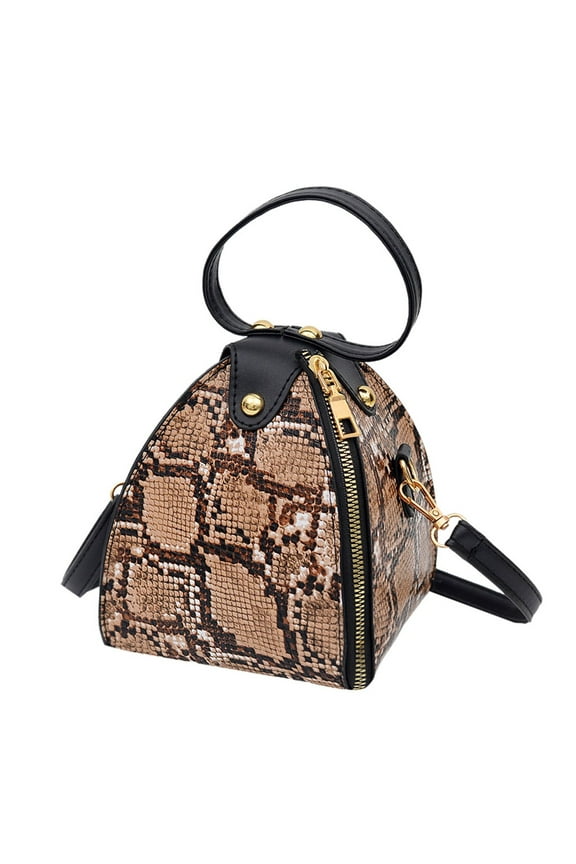 Fashion Crossbody Purse for Women Leopard Print Leather Small Shoulder Tote Bag Trend Shopping Trip Zip Handbags Brown
