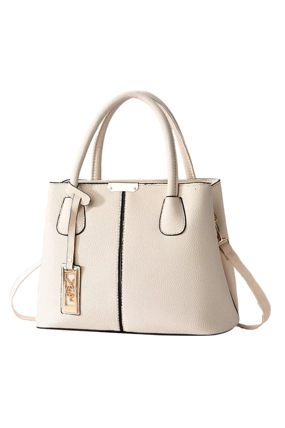 Fashion Handbags for Women Leather Top Handle Shoulder Purse Zip Compartment Ladies Work Shopping Crossbody Bags White