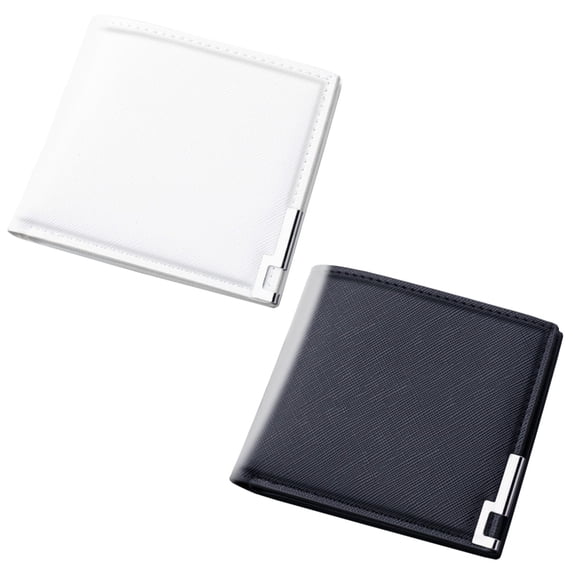 Modstep Fashion Leather Wallet for Men Short Design Bifold Wallets Credit Card Holder Work and Daily Purses with ID Window Black