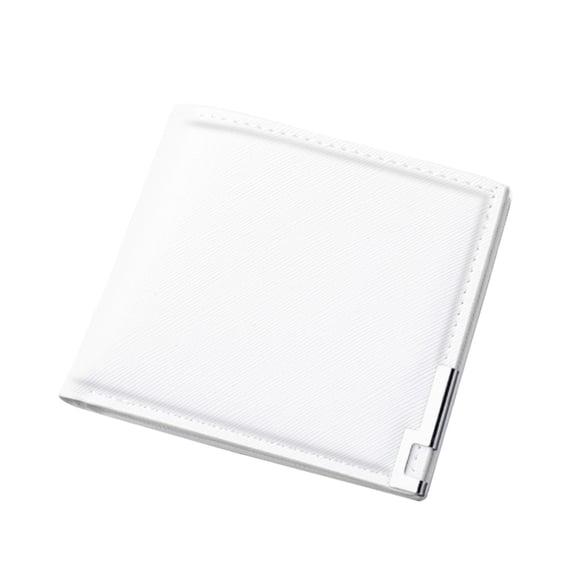 Modstep Fashion Leather Wallet for Men Short Design Bifold Wallets Credit Card Holder Work and Daily Purses with ID Window White