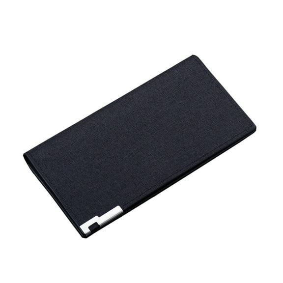 Modstep Fashion Long Wallet for Men Multiple Card Slots Purse Canvas RFID Blocking Bifold Business Clutch Bag with ID Window Black