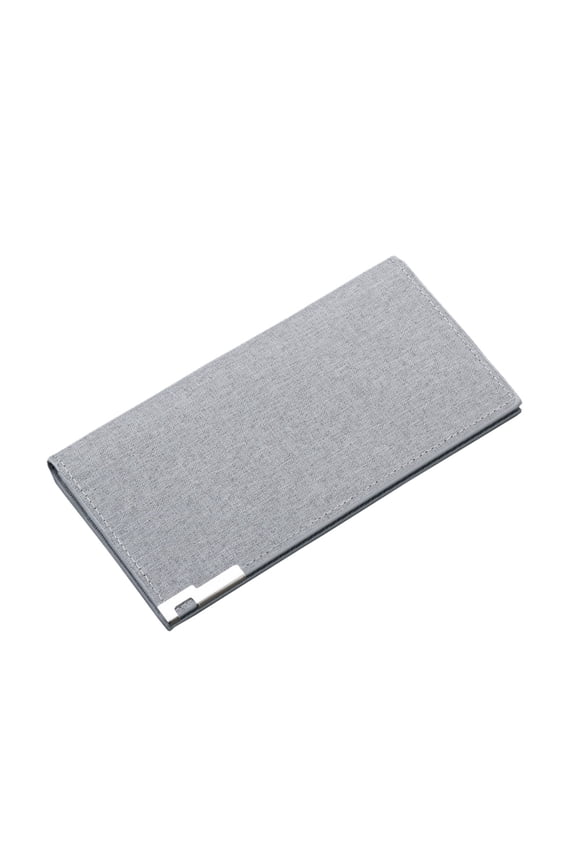 Fashion Long Wallet for Men Multiple Card Slots Purse Canvas RFID Blocking Bifold Business Clutch Bag with ID Window Grey
