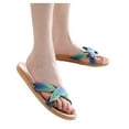 thumbnail image 1 of Modstep Flat Sandals for Women Summer Round Toe Comfortable Slip on Dressy Crochet Slide Sandals Ladies Beach Walking Slippers Green 7, 1 of 5