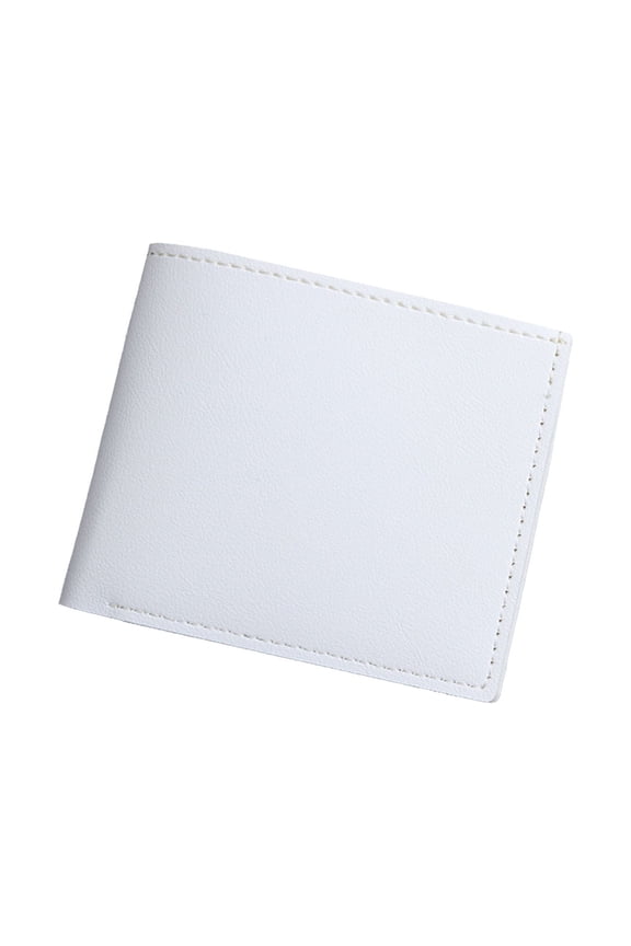 Leather Bifold Wallet for Men Credit Card Holder Purse RFID Blocking Thin Wallets with ID Window White