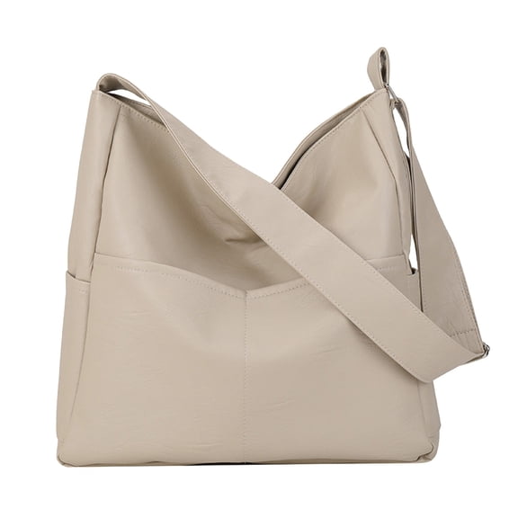 Modstep Leather Crossbody Tote Purse for Women Casual Soft Large Capacity Shoulder bag Multiple Pockets Shopping Underarm Bags White