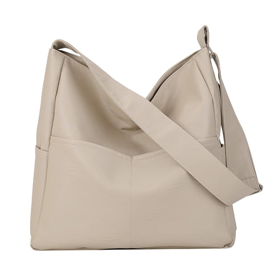 Modstep Leather Crossbody Tote Purse for Women Casual Soft Large Capacity Shoulder bag Multiple Pockets Shopping Underarm Bags White