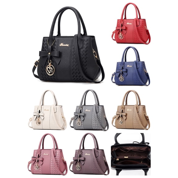 Modstep Leather Purses and Handbags for Women Fashion Butterfly Pendant Shoulder Crossbody Bags Top Handle Satchel Tote Black