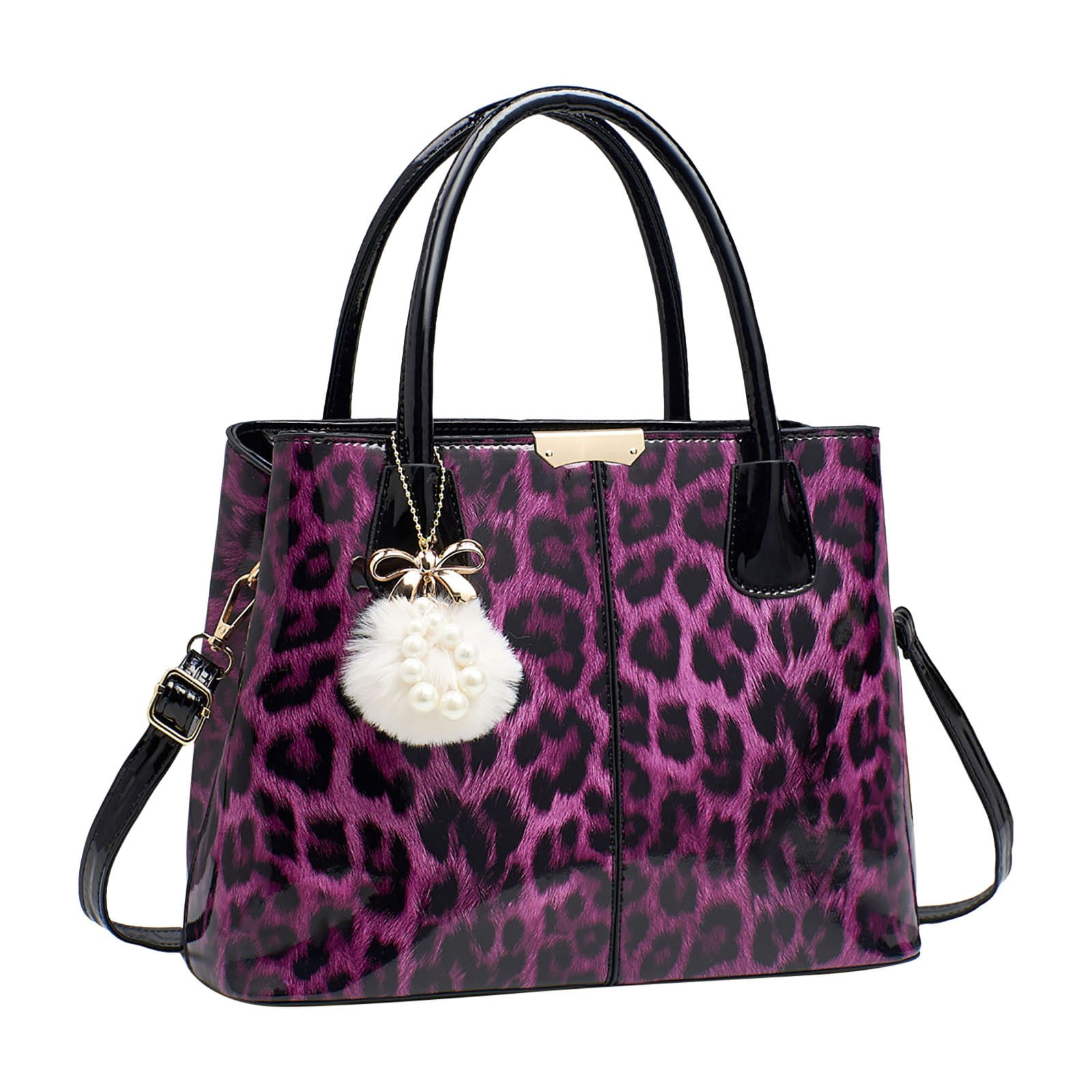 Modstep Leopard Shoulder Bag for Women Multi Compartments Top Handle Handbags Trendy Tote Bags Purses with Adjustable Strap