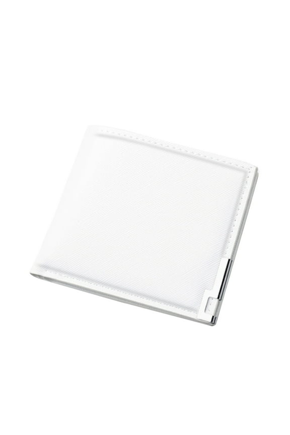 Men's Fashion Mini Wallet Leather RFID Blocking Bifold Card Holder Slim Work Business Purses with ID Window White