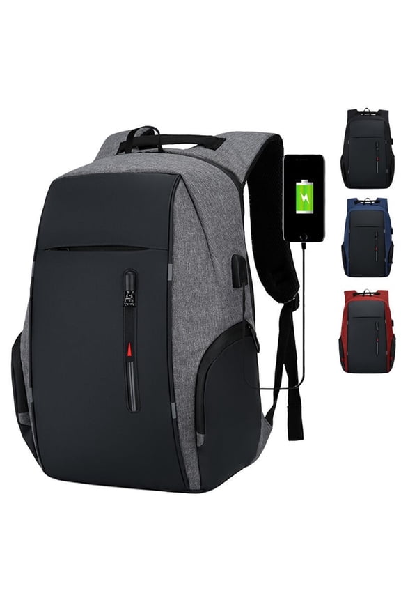 Men's Laptop Backpack USB Charging Large Capacity Business Daypack Multifunctional Travel Work Shoulders Bags Black